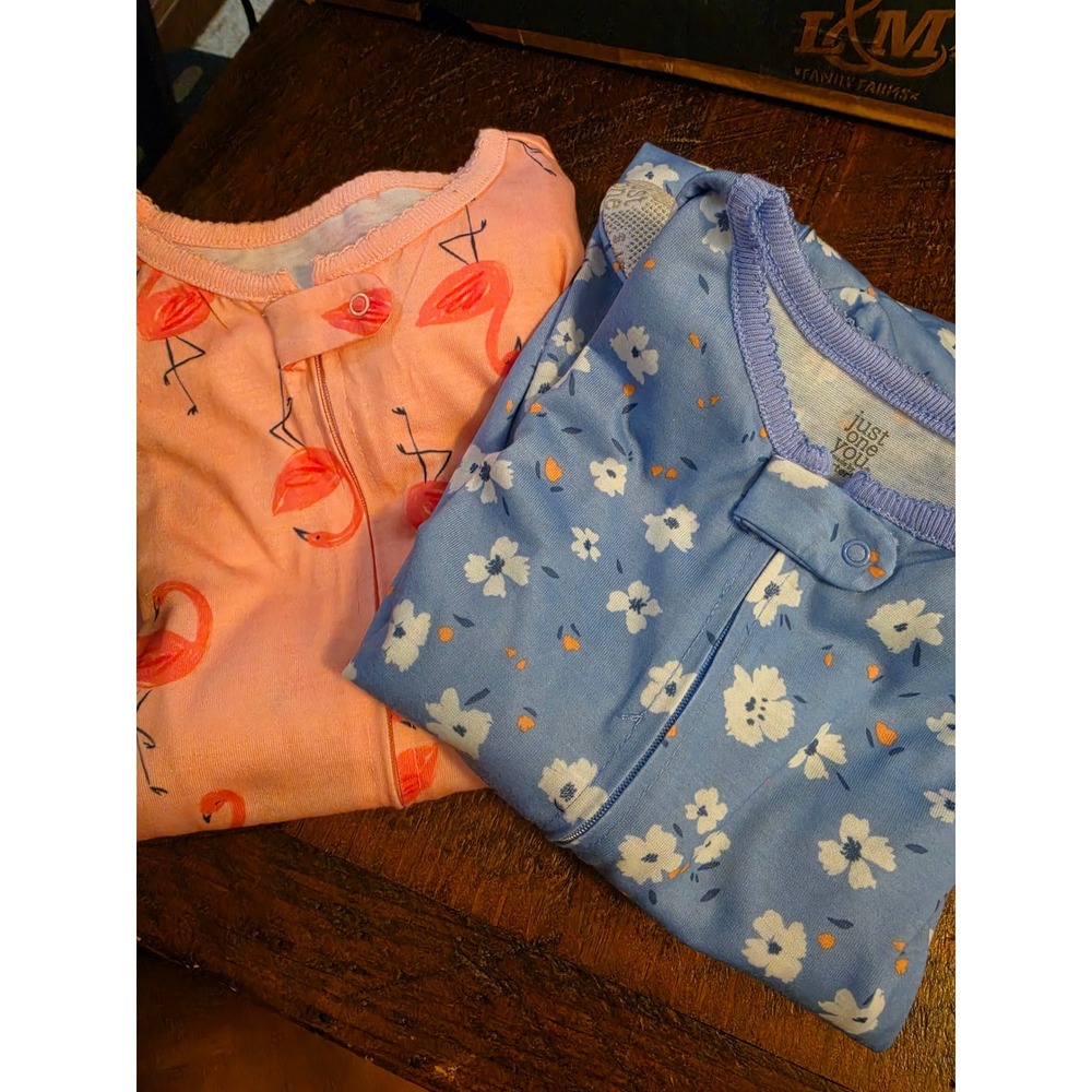Just One You by Carters Toddler Girls 4T Pajamas 2 Pack Flamingo Floral Footed